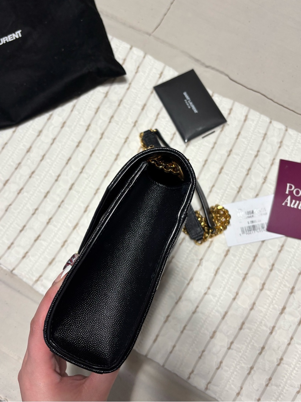 Like NEW YSL Medium Envelope Quilted Flap Bag In Black - Picture 8 of 16